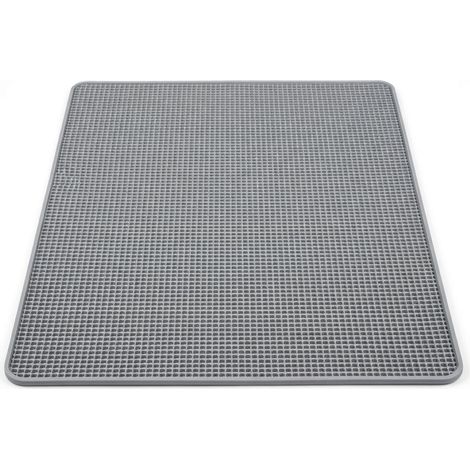 Tapis anti-sable pour bac à litière gris premium double couche modèle 5