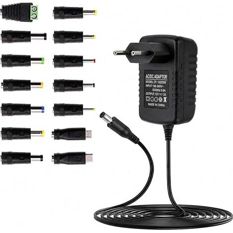 Adaptateur Secteur 12V 2A Alimentation, AC à DC 24W Transformateur d'alimentation À Découpage Chargeur D'adaptateur pour CCTV Cam Router Speaker Lamp Household Electronics (1/2)