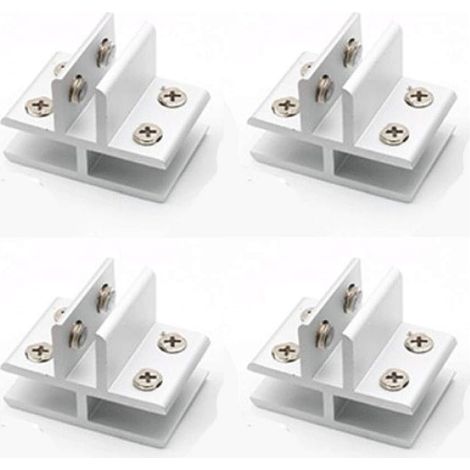 Lot de 4 Pinces à Verre en Forme de T avec Support en Verre pour Fixation sur 3 Panneaux Latéraux, Douche, Tables, Panneaux, 10-12 mm (1/5)