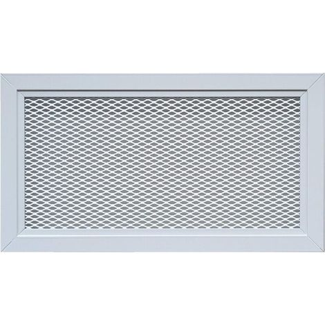 Modernes weißes perforiertes Aluminium-Lüftungsgitter mit Metallgewebe – RAL9016 – Lüftungsgitter für den Innen- und Außenbereich – 30 x 15 cm rechteckig. (1/4)