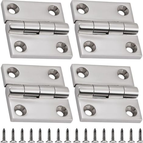 Hochleistungs-Scharniere aus seewasserbeständigem Edelstahl 316 für Bootsluken (50 mm x 50 mm), 4er-Packung, inklusive Schrauben. (1/4)