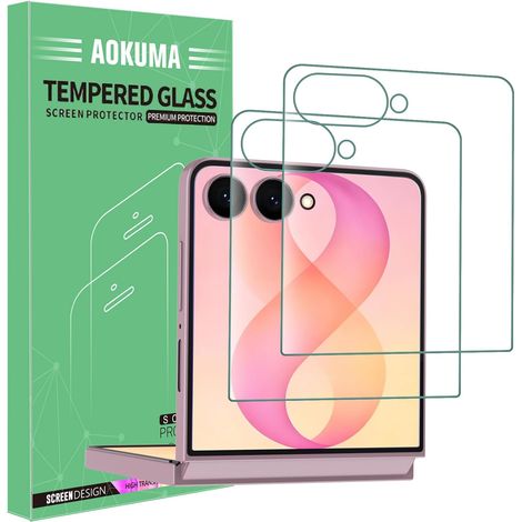 Verre Trempé pour Samsung Galaxy Z Flip 8/Z Flip8 5G, [Lot de 2] Film Protection écran Samsung Z Flip 8 [0.26mm] [Résistant aux rayures][Haute définition][Facile à installer] Verre Trempé (1/5)