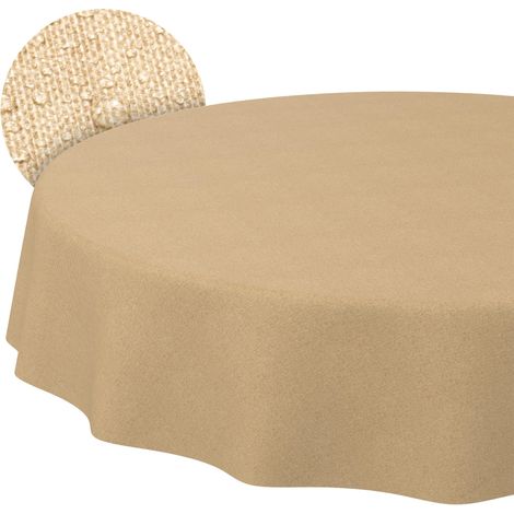 Nappe enduite Beige Aspect Lin Ronde Ø 120 cm intérieur/extérieur (1/5)
