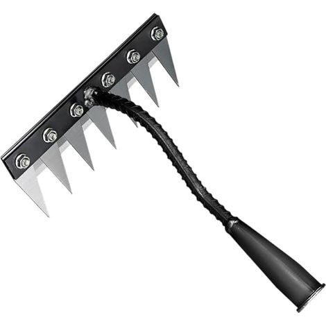 Weeding Rake, Garden Rake, Garden Tools, Carbon Steel Garden Weed Rake, Manual Weed Remover Tool, Garden Claw 7 Teeth (1/3)