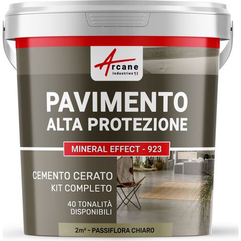 Microcemento per pavimenti interni: alta protezione - 2 m² (in 2 strati) Passiflora Chiaro - ARCANE INDUSTRIES