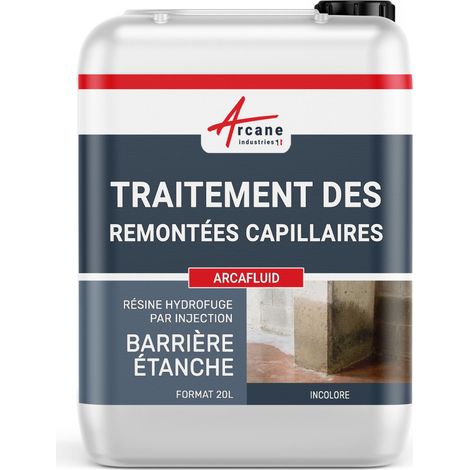 Arcane Industries – Traitement des murs humides par injection de résine hydrofuge – Barrière étanche contre l'humidité ascensionnelle – 20 L