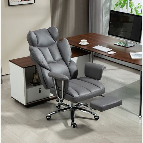 MEUBLIV Sedia da ufficio 74x65x128 cm grigio scuro – reclinabile, poggiapiedi, 120 kg (1/5)