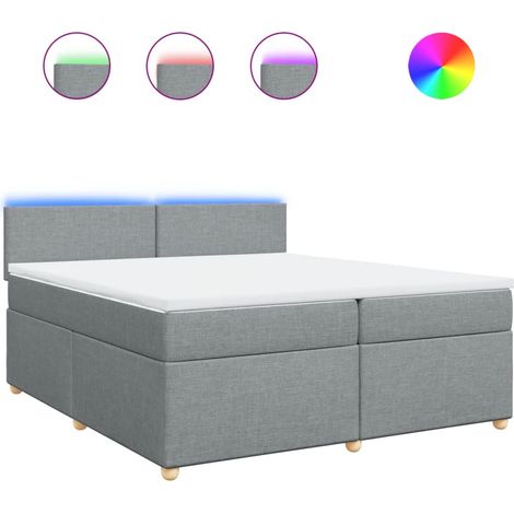 Maison Exclusive - Cama box spring con colchón tela gris claro 20