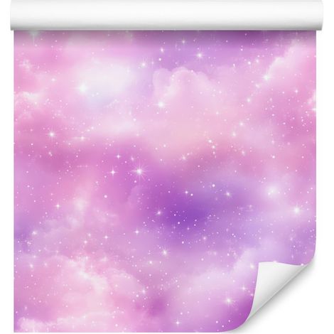 Carta da parati acquerello galassia lavanda, base lavanda 50x1000 cm (1/5)