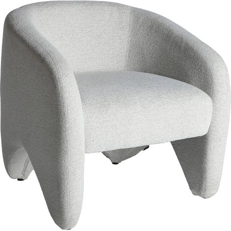 Fauteuil art déco en polyester blanc finition élégante et confortable - Blanc cassé élégant (1/5)