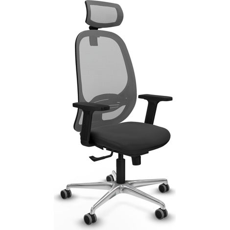 Chaise de bureau piqueras y crespo Cilanco gris foncé aluminium (1/2)
