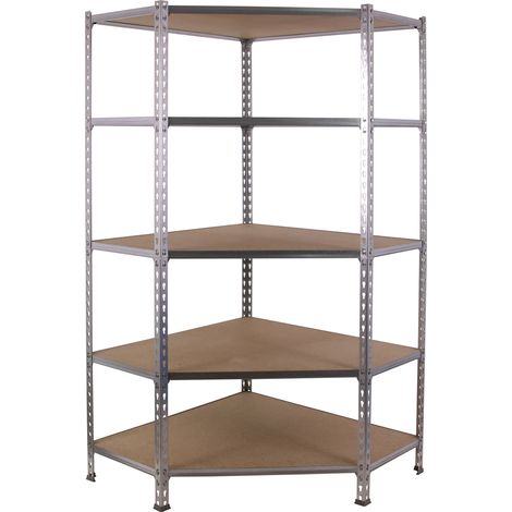 Simonrack Étagère d'angle galva bois 5 étagères robustes (1/5)