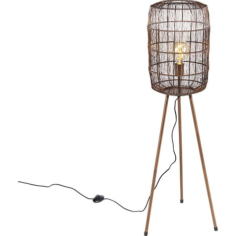 QAZQA Modern Tripod Floor Lamp Copper - Redo