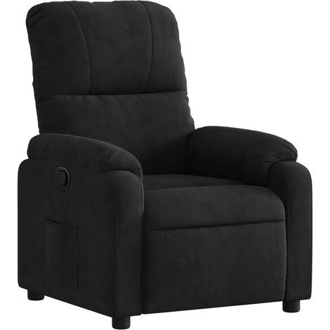 Fauteuil inclinable en tissu microfibre noir (1/5)