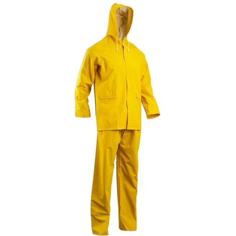 Lotto di 10 - Set di pioggia da lavoro in PVC - Giallo 2XL - 54/56