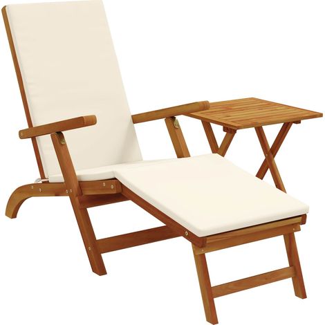 Maison Exclusive - Lettino prendisole reclinabile e pieghevole 2 pcs Bianco Crema