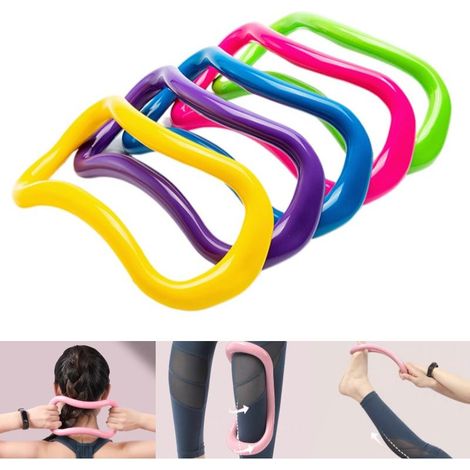 Yoga Ring,5 Pièces Yoga Cercle Anneau de Massage Yoga Pilates Cercle Anneau de Pilates Anneau D'étirement de Fascia pour Étirement Cuisses Abdominaux Jambes (1/4)