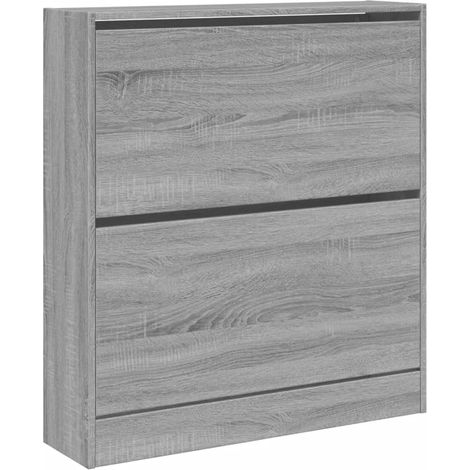 Zapatero mueble de entrada/pasillo/salón acabado Sonoma 80 x 21 x 87,5 cm madera de ingeniería gris 020022096 (1/5)