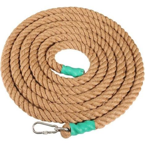 Corde à Grimper avec Mousqueton , Corde de Bataille Power Training Corde pour l'Entraînement Musculaire, Formation de Force 30mm3m Fei Yu