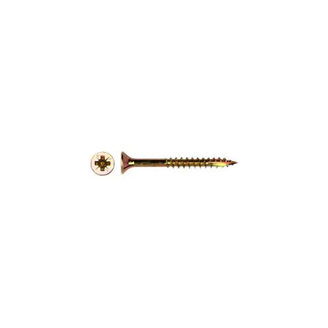 Vis bois TEKOR Tête fraisée Pozi N°2 4.5X60 Filetage partiel Pointe antifendage type 17 Bichromaté - 10 pièces (1/3)