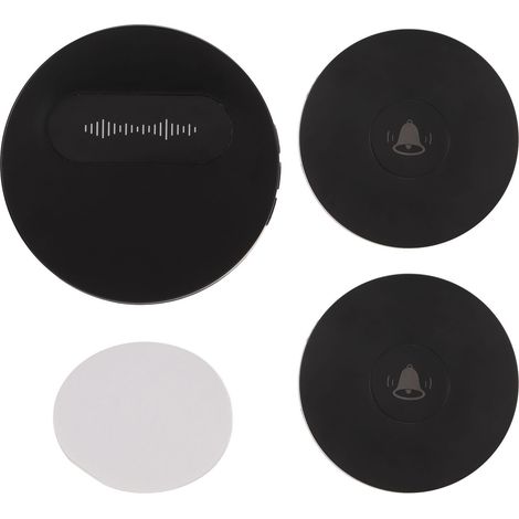 Sonnette sans fil noire, étanche et auto-alimentée, avec 58 mélodies et flash LED, pour la maison et le commerce (prise UE).