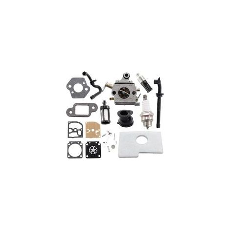 Kit de carburateur pour tronçonneuse Stihl 017 018 MS170 MS180 MS170C MS180C Remplace Zama C1Q-S57 1130 120 0603 avec membrane filtre à air, tuyau à essence/huile, bougie d'allumage (1/4)