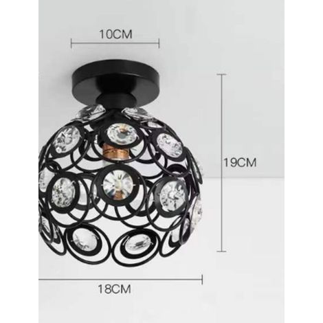 Geometric wrought iron wall lamp for living room, kitchen, loft, dining room, cafe (bulb not included). White light in the shape of an E27 crystal ball. (1/4)