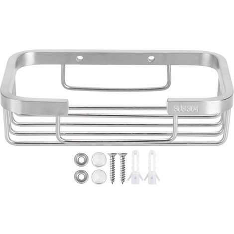 Porte-Savon Mural Inoxydable, Support à Savon avec Fixation à Vis pour Salle de Bain et Cuisine, Panier Drainant pour Douche, Baignoire, Évier de Cuisine, Installation Facile, 15x9.5x4cm