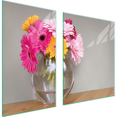 Assiette en verre et planche à découper 100x52 fleurs (1/5)