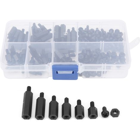 180 Pièces Assortiment de Vis Écrous Nylon Noir M3 pour Fournitures Industrielles (1/5)