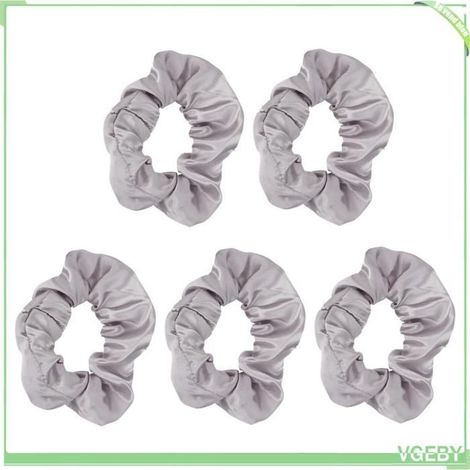 Chouchou lumineux - FAFEICY - Illuminez - Satin gris - Haute élasticité - Lot de 5 (piles LR44) (1/5)