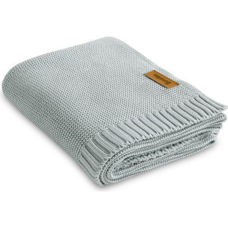 Couverture en coton et bambou 80 x 100 cm, gris clair (1/5)