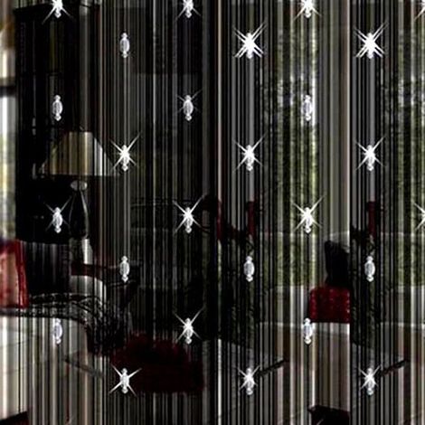 Rideau de porte en cristal noir 200x100 cm - Décoration contemporaine