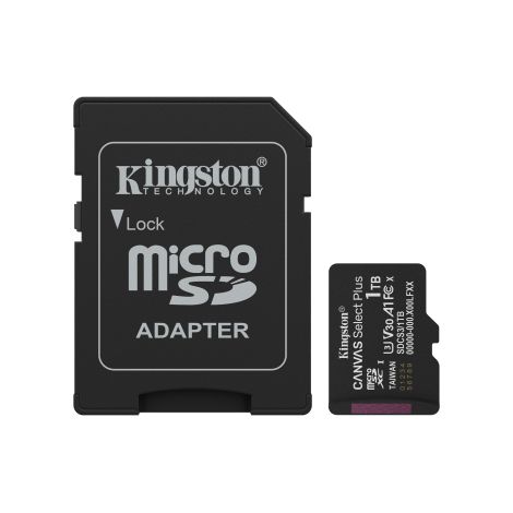 Kingston Technology 1TB microSDXC Canvas Select Plus Gen3 150MB/s A1 (Incluye adaptador de SD)