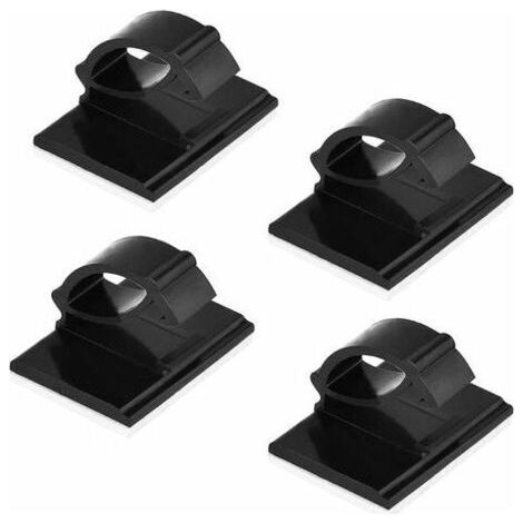 Pack de 50 attache-câbles autocollants en plastique 14 x 19 mm – Pour fils jusqu'à 5 mm – Adhésifs résistants à la chaleur – Pour bureau et voiture (1/4)