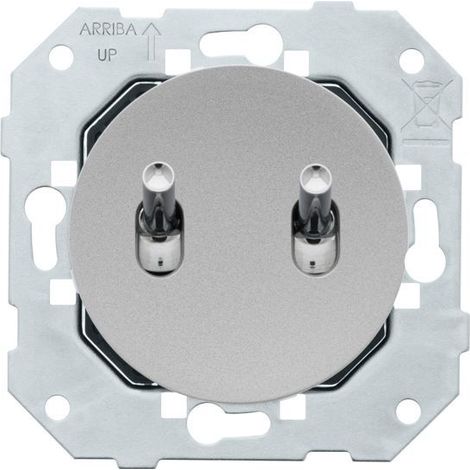 Fontini – Interrupteur va et vient ALU – Manette chrome – Installation encastrée – Indice de protection IP20 – Fixation par clip (1/3)
