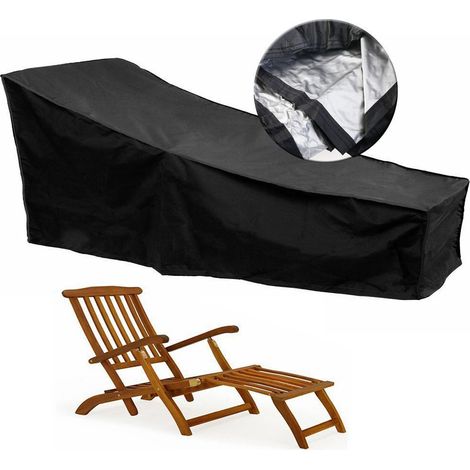 Ede 210D Noir210754080 Housse imperméable pour chaise longue de balcon ou de jardin, housse imperméable pour chaise de plage ou de balcon (1/5)