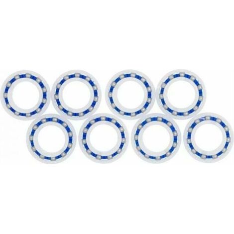 Juego de 8 rodamientos de bolas para ruedas de robot Polaris 280 180 – Dimensiones 28x15 mm – Cuerpo de plástico – Bolas de acero inoxidable