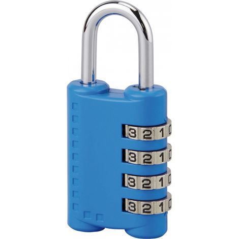 Cadenas à code, bagage, 30mm, anse acier nickelé, 4 chiffres - SP