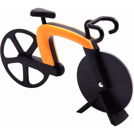 Anti-adhésif en Acier Inoxydable Roulette à Pizza Découpe-Pizza Couteau de Pizza Vélo Décoration Idéale et Cadeau- (1/5)