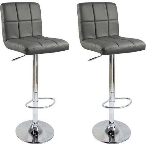 Sgabelli da bar di design in materiale sintetico set da 2 grigio 190000456
