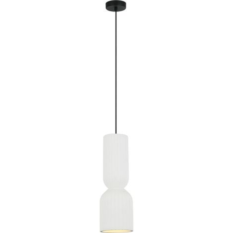 Lampada a sospensione Japandi bianca ceramica E27 Balera (1/3)