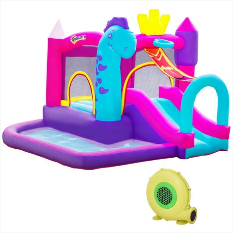 SunJet Château gonflable, structure de jeu gonflable, avec toboggan - Réf. Z3V80E36WHO8 (1/5)