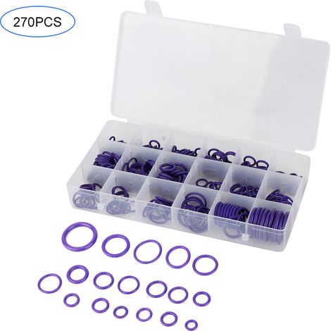 Kit de 270 joints toriques pour système climatisation automobile.