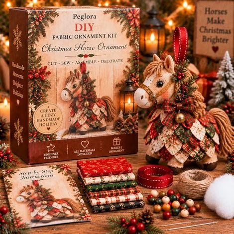 New DIY Handmade Plush Ornament Christmas Patchwork Set - Christmas Decorations - Christmas Horse -