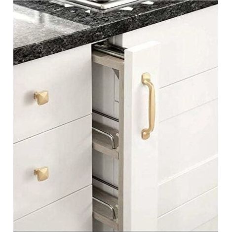 CYRILL – 10 maniglie per armadi color oro, 128 mm, maniglie per mobili, maniglie per ante di armadietti da cucina (1/4)