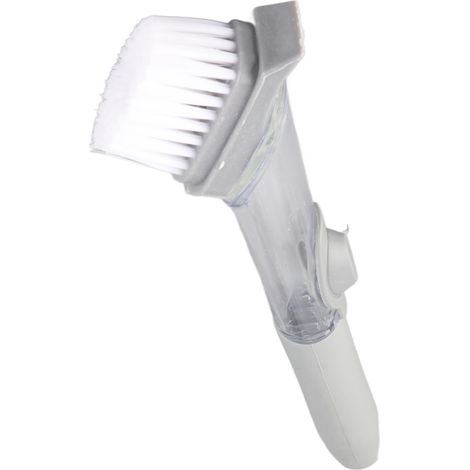 Brosse hydraulique automatique pour ajout de liquide, brosse de cuisine souple, ustensiles de cuisine pour casseroles et bols, 1 manche, 1 brosse, 3 éponges (1/5)