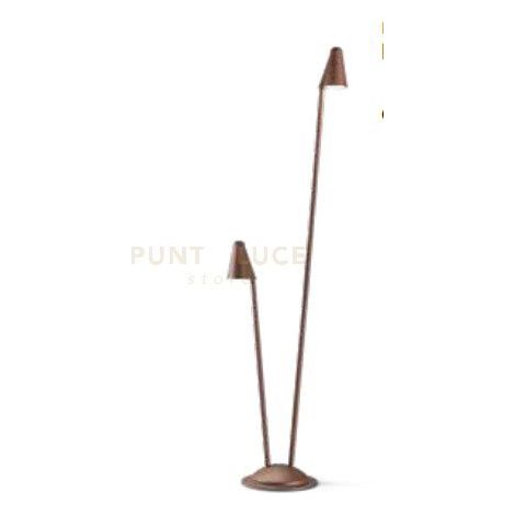 PALETTO DA ESTERNO 2 LUCI LED 4000K 1220LM 12W IP65 CORTEN GRASS DOUBLE H.113CM