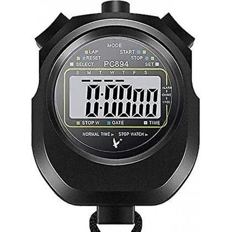 BEBUSINGOTO Professionelle Stoppuhr, 3-Tasten-Timer, Bedienung mit großem Digitaldisplay, Sportspiel-Timer, Countdown, wasserdicht (1/5)