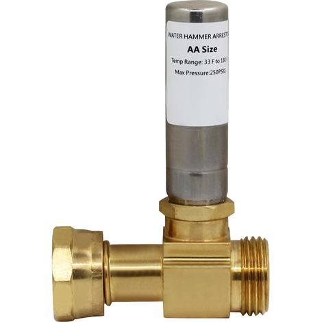 Amortisseur de coup de bélier anti bélier lavabo pour robinet cuisine toilette pompe compteur d'eau en acier inoxydable soupape vanne anti-coup plomberie tuyauterie (3/4"Filetage NH 72x106mm) (1/5)